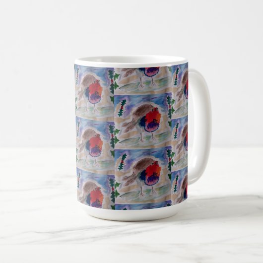 Christmas Robin Kaffeetasse (VorderseiteRechts)