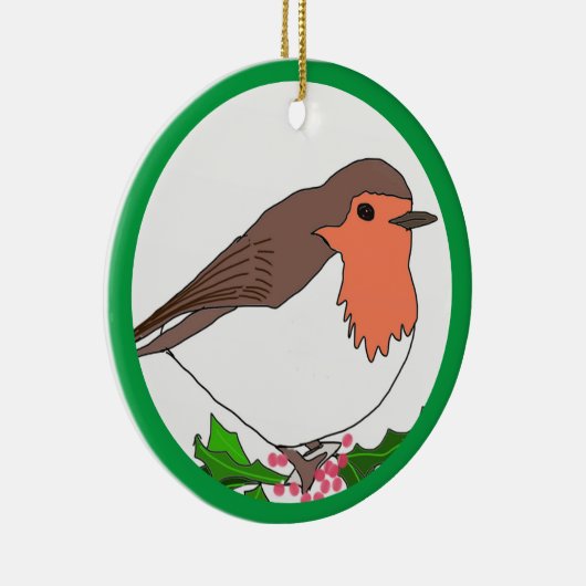 Christmas Robin Keramik Ornament (Rechts)