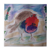 Christmas Robin Keramik Tile Fliese (Vorderseite)