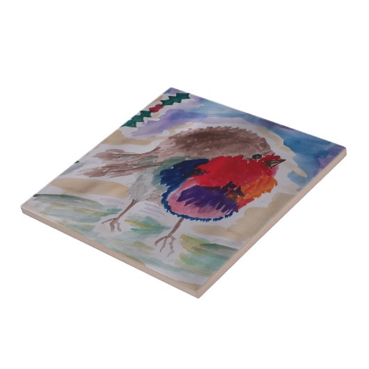 Christmas Robin Keramik Tile Fliese (Seite)