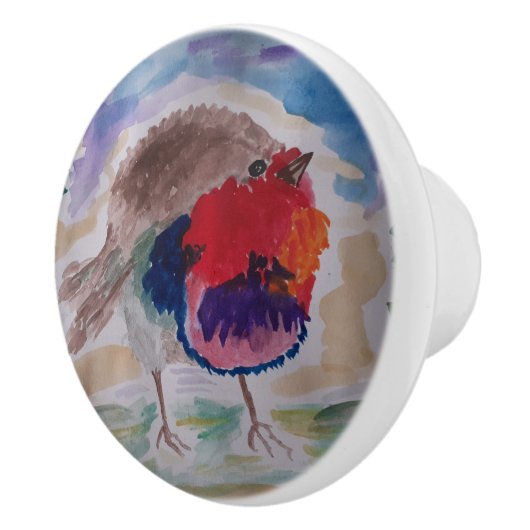 Christmas Robin Keramikknauf (Rechts)