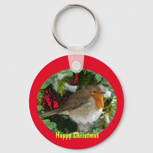 Christmas Robin Key Chain Schlüsselanhänger (Vorderseite)