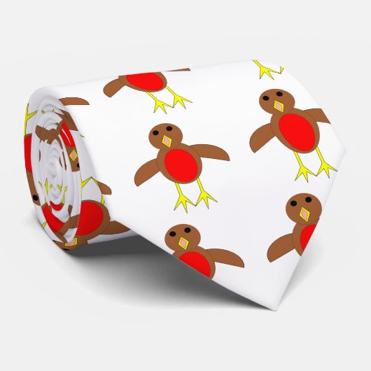 Christmas Robin Krawatte (Gerollt)