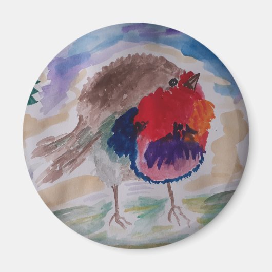 Christmas Robin Magnet (Vorne)