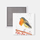 Christmas robin magnet (Vorderseite/Rückseite)