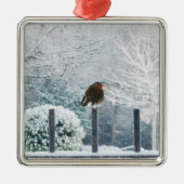 Christmas Robin Ornament Aus Metall (Vorne)