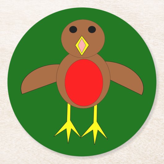 Christmas Robin Paper Untersetzer (Vorderseite)