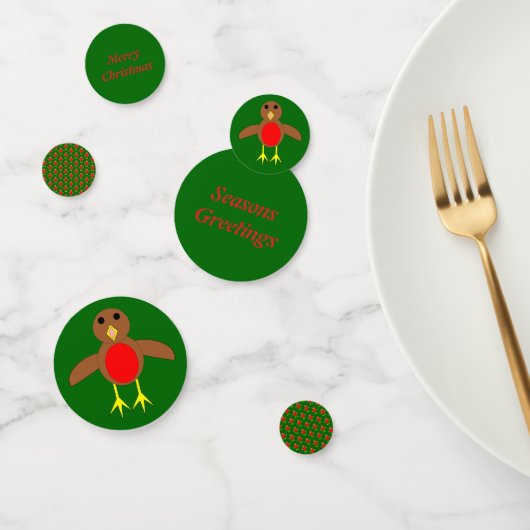 Christmas Robin Personalisiert Konfetti (Gruppe)