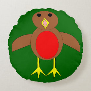 Christmas Robin Pillow Rundes Kissen