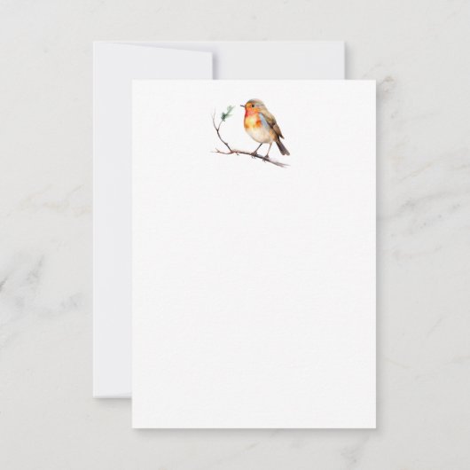 Christmas Robin Pine Baubles Karte (Rückseite)