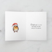 Christmas Robin Pine Baubles Karte (Innenseite)