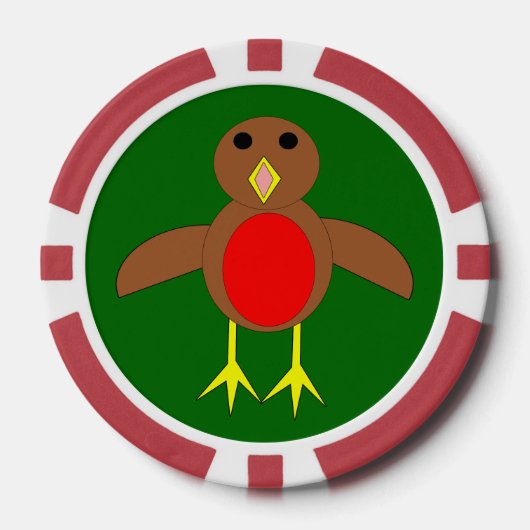 Christmas Robin Pokerchips (Vorderseite)