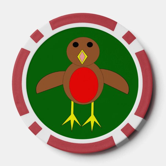 Christmas Robin Pokerchips (Rückseite)