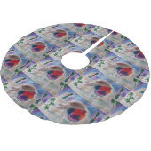 Christmas Robin Polyester Weihnachtsbaumdecke (Schrägansicht)