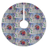 Christmas Robin Polyester Weihnachtsbaumdecke (Vorderseite)