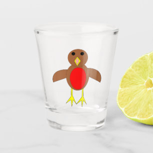 Christmas Robin Schnapsglas