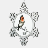 Christmas Robin Schneeflocken Zinn-Ornament (Rechts)