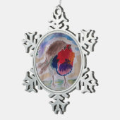 Christmas Robin Schneeflocken Zinn-Ornament (Rechts)