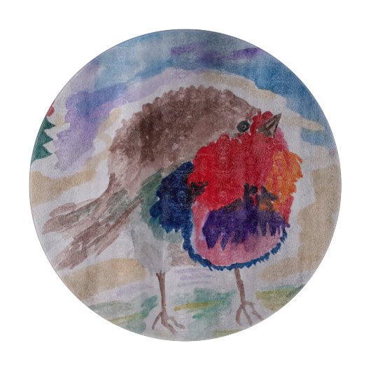 Christmas Robin Schneidebrett (Vorderseite)