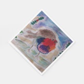 Christmas Robin Serviette (Ecke)