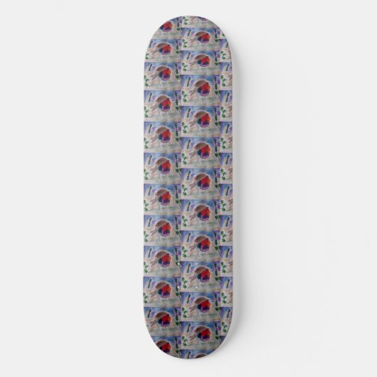 Christmas Robin Skateboard (Vorderseite)