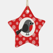 Christmas Robin Snowflakes Red Keramik Ornament (Rechts)