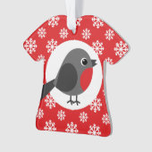 Christmas Robin Snowflakes Red Ornament (Vorderseite)
