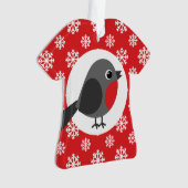 Christmas Robin Snowflakes Red Ornament (Vorderseite)