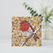 Christmas Robin Square Grußkarte, Leere Feiertagskarte (Stehend Vorderseite)