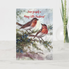 CHRISTMAS ROBINS MILES APART CHRISTMAS CARD DANKESKARTE