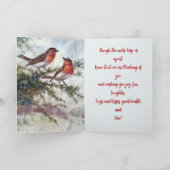CHRISTMAS ROBINS MILES APART CHRISTMAS CARD DANKESKARTE (Innenseite)