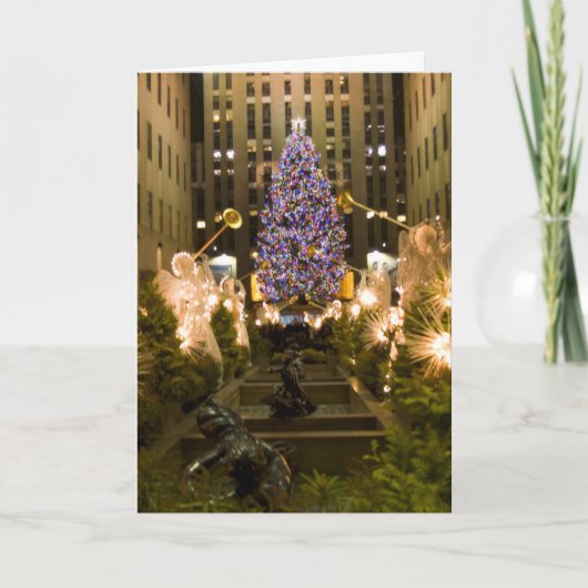 Christmas Rockefeller Center Feiertagskarte (Vorderseite)