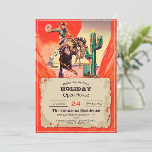 Christmas Rodeo Einladung (Stehend Vorderseite)