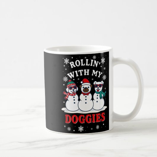 Christmas Rollin'with My Doggies Funny Gift Lover Kaffeetasse (Rechts)