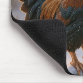 Christmas Rooster Wearing a Santa Hat Mousepad (Ecke)