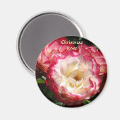 CHRISTMAS ROSE MAGNET Rosa Rosenmagnete (Vorderseite/Rückseite)