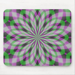 Christmas Rosettes in Purple, Green and Black Mousepad