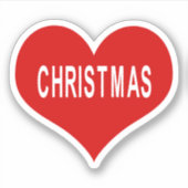 CHRISTMAS Rote Liebe Herz Vinyl Sticker (Vorderseite)