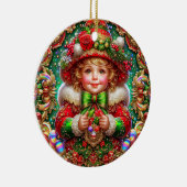 CHRISTMAS ~ Rotes Grün im 19. Jahrhundert ~ Keramik Ornament (Rechts)