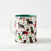 Christmas Rottweiler Coffee Tasse (Vorderseite Links)