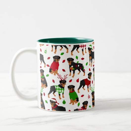 Christmas Rottweiler Coffee Tasse (Links)