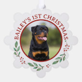 Christmas Rottweiler Dog Personalisiert Ornament Karte (Rückseite)