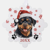 Christmas Rottweiler Dog Personalisiert Ornament Karte (Vorderseite)