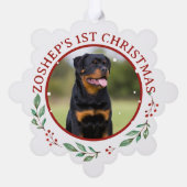 Christmas Rottweiler Dog Personalisiert Ornament Karte (Rückseite)