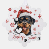 Christmas Rottweiler Dog Personalisiert Ornament Karte (Vorderseite)