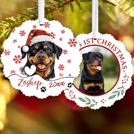 Christmas Rottweiler Dog Personalisiert Ornament Karte
