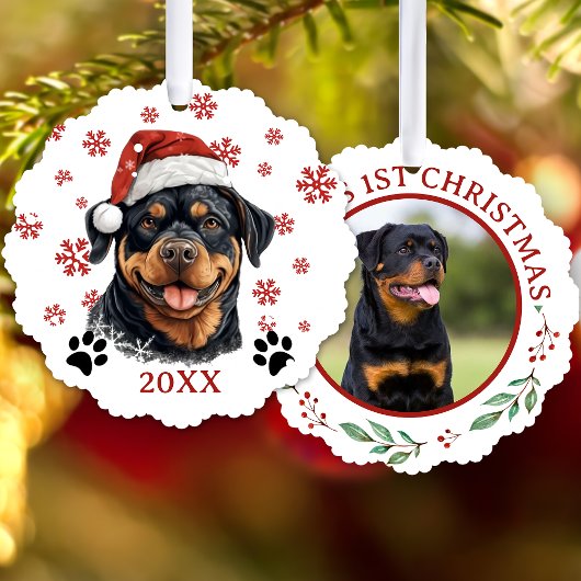 Christmas Rottweiler Dog Personalisiert Ornament Karte
