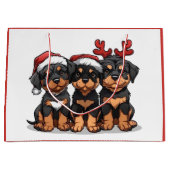 Christmas Rottweiler Dog Santa Große Geschenktüte (Vorderseite)