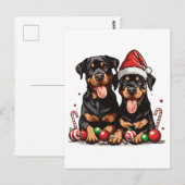 Christmas Rottweiler Dog Santa Postkarte (Vorne/Hinten)