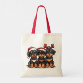 Christmas Rottweiler Dog Santa Tragetasche (Rückseite)